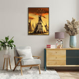 KAYEIUU Diamond Painting Kits, Tribal Native Indian Tepees Diamond Painting Adults Full Drill for Beginners, Native American Indian Diamond Painting Packs Gem Art Home Wall Decor 12x16 inch KAYEIUU