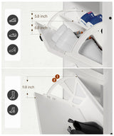 HAIOOU Shoe Cabinet with 3 Flip Drawers, Slim Wooden Shoe Rack Freestanding Storage Organizer Stand with 3 Flip Doors, Robust Metal Frame, Open Storage Shelf for 15-18 Pairs - White HAIOOU