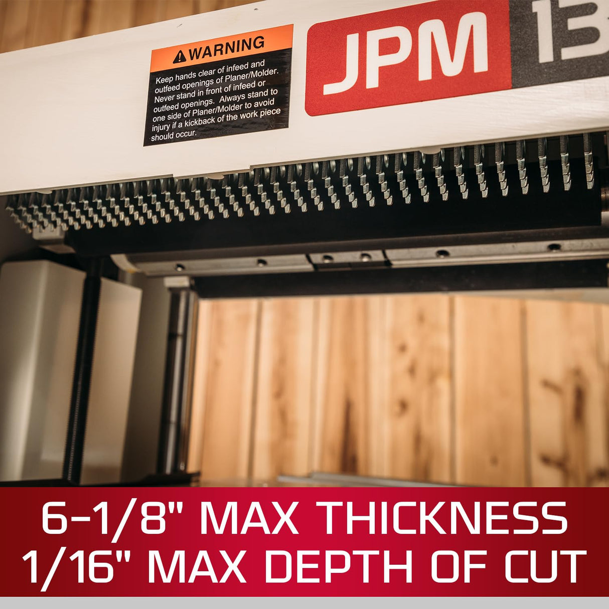 JET 13-Inch Planer/Molder, 3 HSS Knives, 1-1/2 HP, 1Ph 115/230V (JPM-13CS) Jet