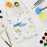 Muka 4 Pack Small Crossbody Canvas Zipper Bag, 7 x 9 Inch White Bag for DIY Craft Muka