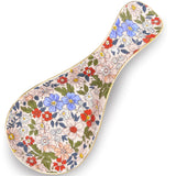 LEAZUL Ceramic Spoon Rest for Stove Top Large Spoon Holder Farmhouse Spoon Rest for Kitchen Counter Floral Coffee Spoon Rest Flowers Print Cooking Utensil Tools Rest Modern Kitchen Decor LEAZUL