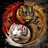 JFYHAB Tiger Diamond Painting Kits-Taichi Tiger Diamond Painting Kits for Adults,5D DIY Full Drill Dragon Diamond Art for Home Wall Decor 12x12inch JFYHAB