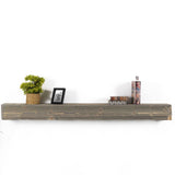 BoscoMondo Mega Distressed Fireplace Mantel, Handcrafted Rustic Wooden Construction, Wall-Mounter Floating Farmhouse Shelf - 6.7" Thickness - 72" Grey BoscoMondo