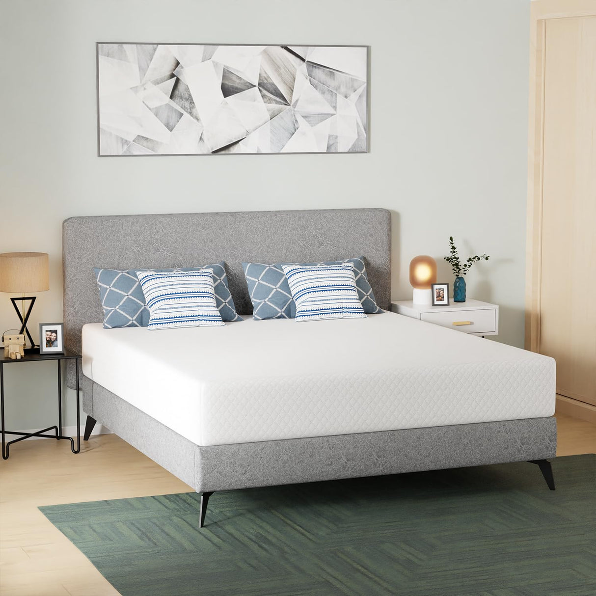 FDW 12 inch Gel Memory Foam Mattress Medium Firm Mattresses for Cool Sleep Relieving Pressure Relief Fiberglass Free CertiPUR-US Certified Mattress in a Box (King) FDW