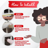 XFasten Transparent Window Weather Sealing Tape, 2-Inch x 30 Yards (50.8mm x 27.43m), Clear Window Draft Isolation Sealing Film Tape, No Residue XFasten