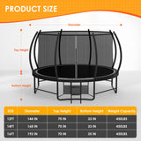 Hocozlly Outdoor Trampoline 14FT for Kids, ASTM Approval Recreational Trampoline with Enclosure, Reinforced Trampolines with Thickened Pole & Non-Slip Wider Ladder (Grey) Hocozlly