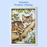 Nariolar Paint by Numbers for Kids Ages 8-12 with 7X9.5 inch Pre-Printed Cardboard,12 Acrylic Paint Pots and 3 Painting Brushes, Room Decor for Children,(Cat in The Tree) Nariolar