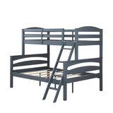 DHP Brady Wood Bunk Bed Frame, Twin over Full, Grey DHP