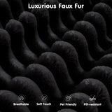 ovios 104" Cloud Sectional Couch with L-Shape Chaise,Modern Modular Sofa with Deep Seat, Upholstered Couches for Living Room Bedroom,No Assembly Required, Black (Plush Corduroy Fabric) ovios