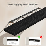 QEEIG Bathroom Shelves 55 inches Long Wall Shelf Large Extra Long 55 x 9 inch Set of 2, Black (008-140B) QEEIG