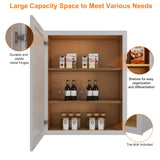 ROOMTEC Wood Wall Cabinet, Single Door Medicine Cabinet with Adjustable Shelves and Soft-close Door for Kitchen, Bathroom, and Laundry. 12" D*21" W*30" H, Shaker Dove ROOMTEC