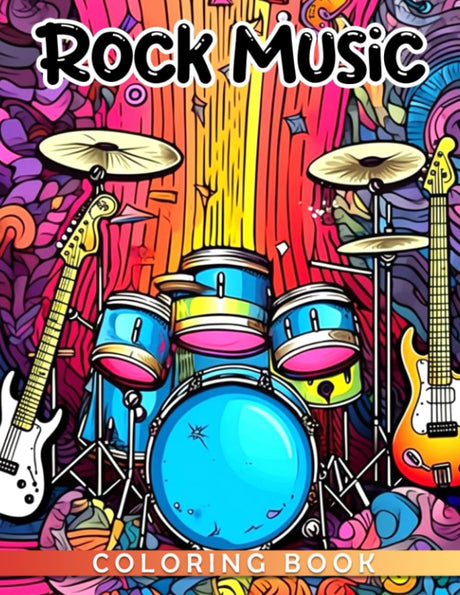 Rock Music for Kids Coloring Book: Rock And Roll Coloring Pages With Super Cute Rockstars Illustrations For Little Boys Girls To Color And Relax WoodArtSupply