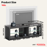 Bestier Entertainment Center LED Gaming TV Stand for 55+ Inch TV Adjustable Glass Shelves 22 Dynamic RGB Modes TV Cabinet Game Console PS4, Black Marble Bestier