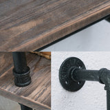 Industrial Pipe Shelf Bathroom Shelves Wall Mounted,19.6in Rustic Wood Shelf with Towel Bar,2 Tier Farmhouse Towel Rack Over Toilet,Pipe Shelving Floating Shelves Towel Holder,Retro Grey MBQQ