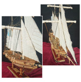 HAPYLY Scale DIY Hobby Wooden Ship Science Equipmen Assembly Model Boat Kits Sailing Boat Kit Decor Toy Gift (1:70) HAPYLY