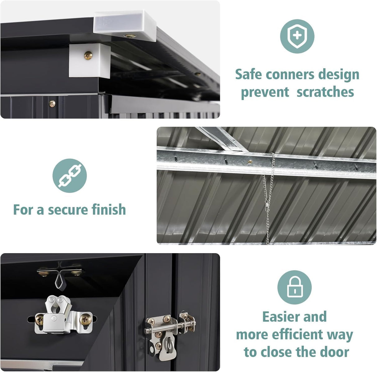 Breezestival 80 Cu. Ft Outdoor Trash Can Shed with Pneumatic Support Rod, 5x3 Ft Outdoor Storage Shed w/Lockable Doors & Waterproof Lid Chain, for Patio/Garden/Backyard Breezestival