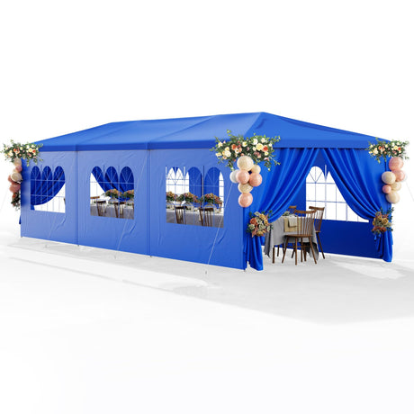 Party Tent 10x30 Outdoor Wedding Tents for Parties, Heavy Duty Canopy Event Tents for Parties Gazebo Shelter with 8 Removable Sidewalls Waterproof Party Wedding BBQ Events Tent Shelter susici