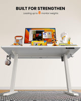 ErGear Electric Standing Desk, 48 x 24 inch Height Adjustable Sit Stand Up Desk, Computer Home Office Desk with 4 Memory Height Buttons, Two Pieces Desktop, White, EGESD110W ErGear