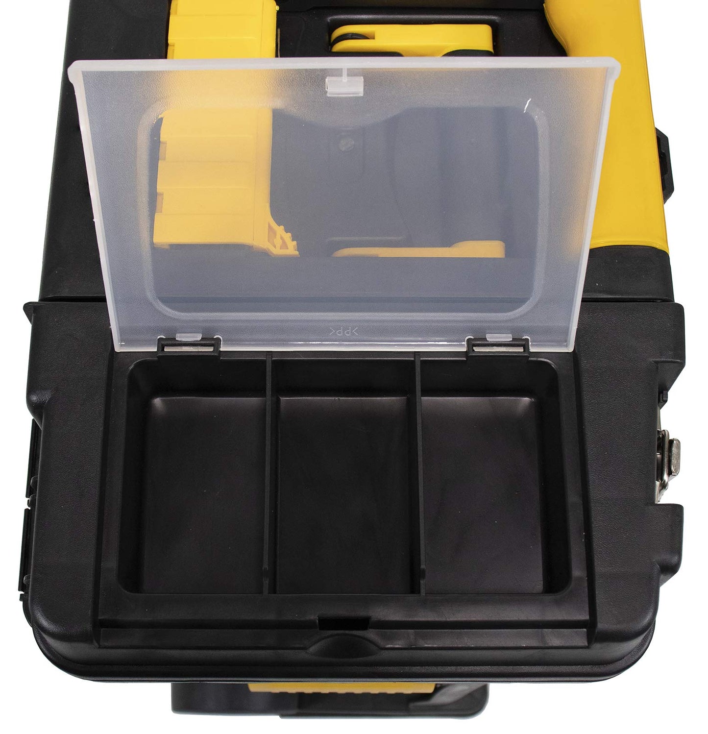 Erie Tools Portable Toolbox Organizer with Foldable Auto-Locking Handle & (3) Detachable Storage Compartments - WoodArtSupply