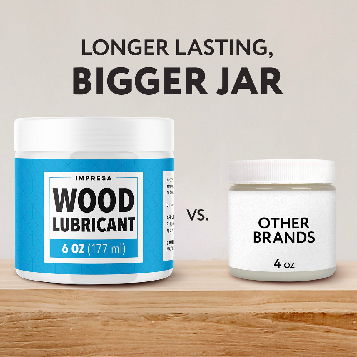 Impresa Non Spray Wood Lubricant for Home DIY Projects, Multi-Purpose Semi Paste Wax for Wood, Drawer & Door Hinge Lube, Loosen Drawer Slide, Restore & Preserve Wooden Slide - 6oz IMPRESA