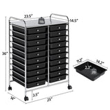 Yaheetech 20 Drawers Rolling Storage Cart Multipurpose Movable Organizer Cart Tools Scrapbook Paper Organizer on Wheels, Black Yaheetech