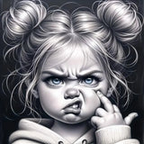 5D Diamond Painting Kits for Adults, Funny Girl Under Lightning Diamond Art Kits for Adults Beginner, DIY Full Drill Diamond Dot Gem Painting for Home Wall Decor 13.78x13.78inch BYGFHLYW