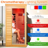 ReeQuo Far Infrared Sauna, Canadian Hemlock Wood Sauna Spa Room for Indoor,850W 110V Low EMF Saunas with Control Panel and Integrated Speakers, Mini Home Sauna Room for One Person (Wood) ReeQuo