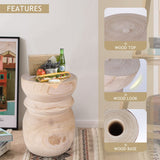 Uziass Wood Tree Stump Side Table Stool, Wooden Stump End Table Round Stump Table Outdoor Stump Table Stump Garden Stool Natural Tree Stump Side Table Uziass