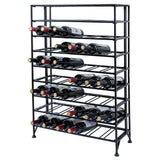 MyGift Black Metal Wine Rack Freestanding Floor Stand, 9 Tier Beverage Bottle Storage Shelf - Holds up to 54 Bottles MyGift