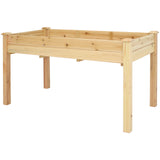 Sunnydaze 48.5-Inch Wood Raised Garden Bed - Outdoor Rectangular Elevated Planter Box with 2 Drainage Holes Sunnydaze