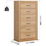 HIFIT Farmhouse 6 Drawer Dresser for Bedroom, 53'' Tall Dresser with 6 Drawers, Wood Chest of Drawers, Large Storage Dressers, Fluted Dresser for Living Room | Hallway | Home Office | Entryway, Oak HIFIT