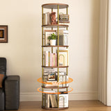 neatevday 5 Tier Rotating Bookshelf, 360° Display Rotating Bookshelf Tower, Tall Spinning Book Shelf, Space Saving Floor Standing Spinning Bookcase for Living Room, Bedroom, Office neatevday