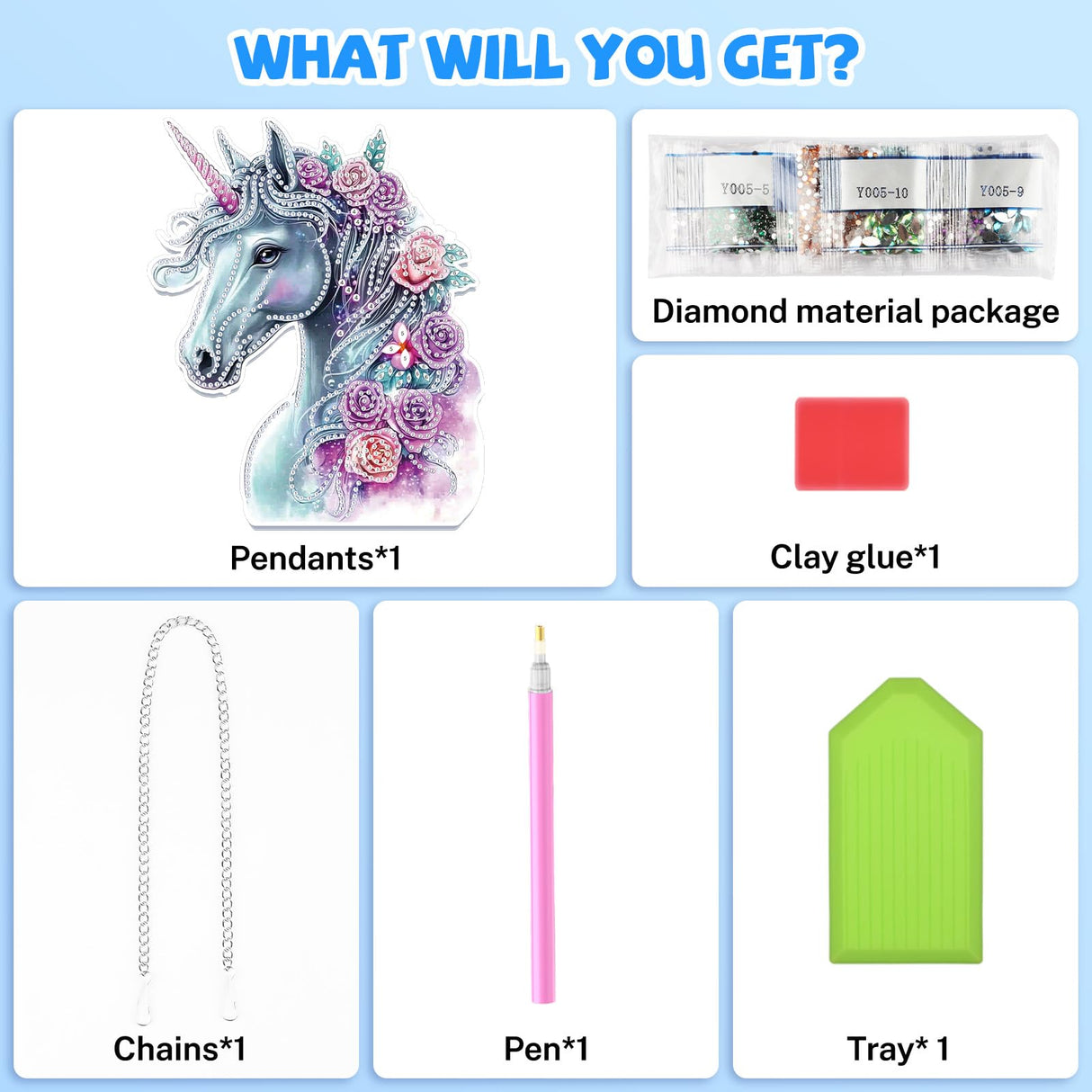 Bowetile Horse Diamond Art Hanging Kits for Adults Kids, 5D Special Shape Diamond Painting Flowers Pendant Kits, Animal Gem Art Suncatchers Painting Window Ornament for Home Garden Wall Decor Bowetile