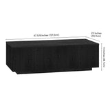 Henn&Hart 48" Wide Rectangular Coffee Table in Black Grain Henn&Hart