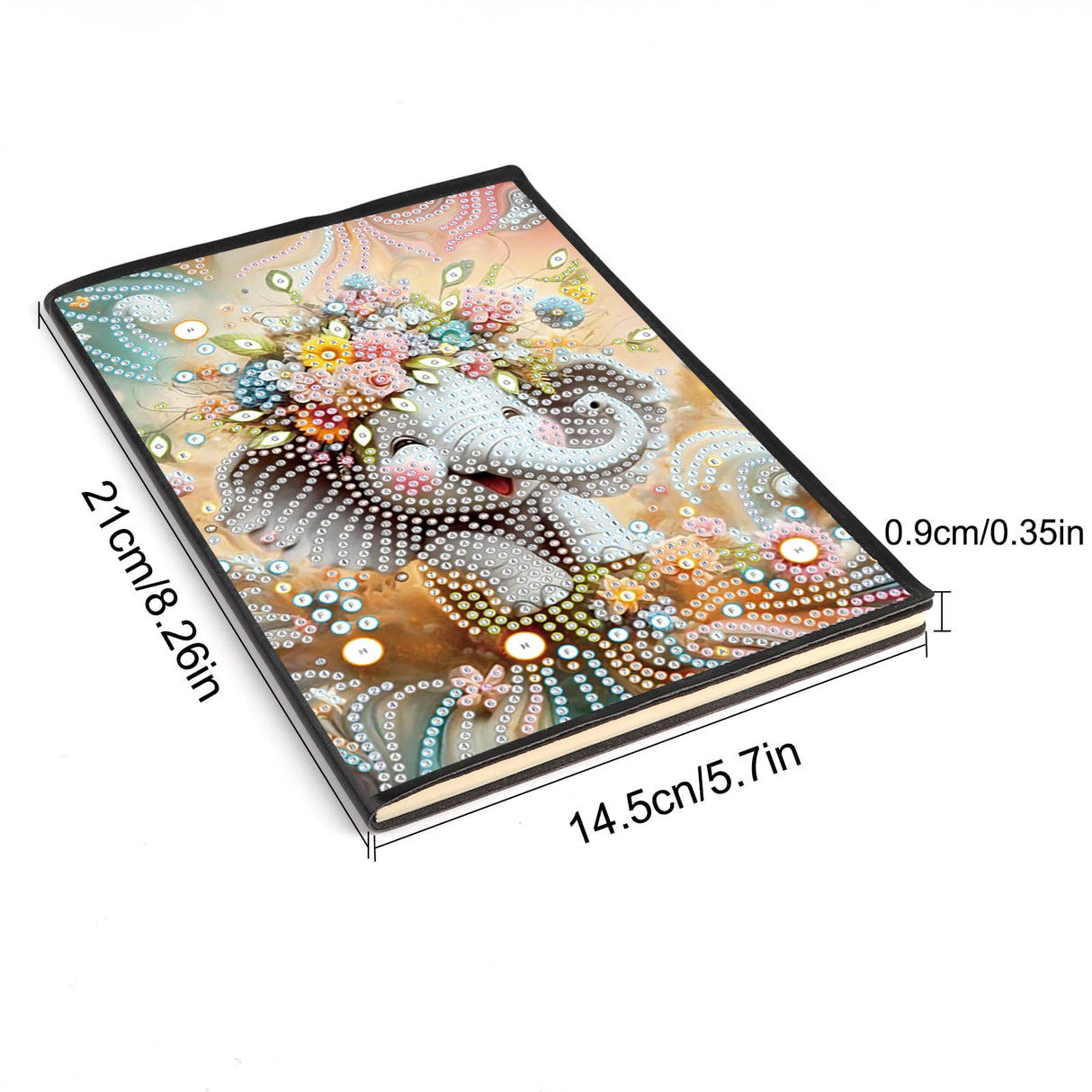 DCIDBEI Diamond Painting Notebook A5 Blank Diamond Art Notebooks Diamond Painting Elephant Flower Anime Notebook Writing Hardcover Diary Sketchbook Diamond Painting Note Book Christmas DCIDBEI