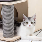 Pawlabay Wood Cat Tree for Indoor Cats,Cat Tree Tower with Cat Scratching Post,Cat Tower for Indoor Cats with Mutil-Level Cat Houses,44.5 Inch Tall PawlaBay