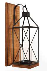 Homemory Wall Candle Sconce, Wood Rustic Candle Holder Decorative Candle Lantern with Glass Holder, Wall Decorations for Living Room, Dining Room Homemory