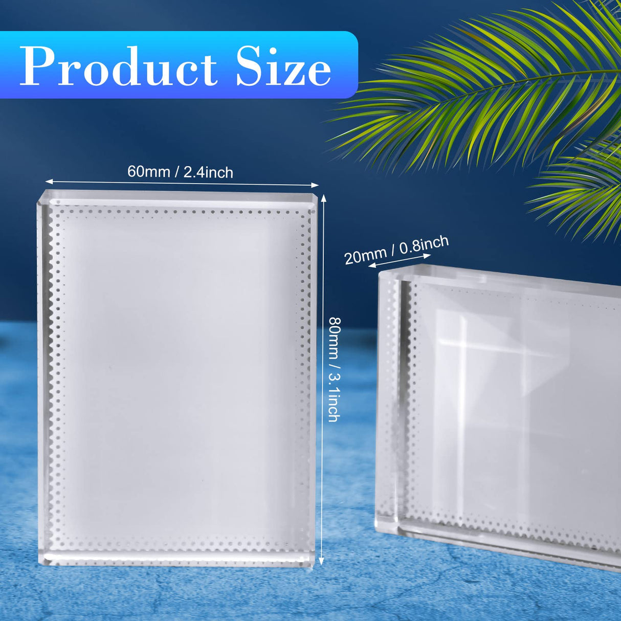 Qunclay 6 Pcs Sublimation Blanks Crystal Sublimation Canvas Blanks Decorative Heat Transfer Photo Frame Crystal Picture Frame for DIY Custom Tabletop Supplies (Square,2.4 x 3.1 x 0.8 Inch) Qunclay