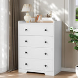 Furnulem 4-Drawer Dresser for Bedroom - White Wood Chest of Drawers Closet Storage Cabinet Organizer for Bedroom, Living Room, Hallway & Office Furnulem