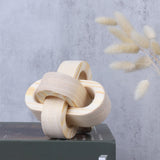 Ochine Wood Knot Chain Link Decor, Wood Knot Decor 3 Link Boho Wooden Hand Carved Decorative Wooden Links Knots Wood Chain Link Decor for Coffee Table Entryway Modern Farmhouse Shelf Decoration Ochine