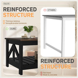 YESHOMY Farmhouse Coffee Table, Coffee Tables for Living Room, Farmhouse Square Coffee Table with Storage, Couch Table, Small Tables for Small Spaces, Brown and Black YESHOMY