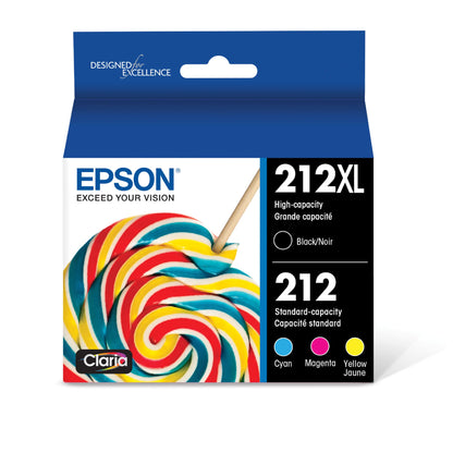 EPSON 212 Claria Ink High Capacity Black & Standard Color Cartridge Combo Pack (T212XL-BCS) Works with WorkForce WF-2830, WF-2850, Expression XP-4100, XP-4105