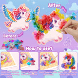 Ancitoy Unicorn Poke Art Kit for Girls, DIY Wind Chime Craft Activity, Mess-Free Art Gifts for Kids Ages 4 5 6 7 8 9 10 Birthday Present Ancitoy