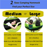 Camping Hammock Double & Single Portable Hammocks Ultralight Nylon Parachute Hammocks with 2 Tree Straps for Backpacking, Travel, Beach, Backyard, Camping, Hiking (Medium, Camouflage) LXHBYCXG