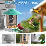 DELOTA Bird Feeder with Camera, Smart Bird Feeder Camera with Ai dentify Bird Species, Auto Video Bird Feeder Camera Live Motion Activated, Bird Feeder with Camera for Outdoor (Green) DELOTA