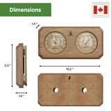 Northwood Sauna - Sauna Thermometer & Hygrometer 2 in 1 - Handmade from Canadian Red Cedar Wood - Luxurious Glass and Golden Metal Dials Northwood Sauna