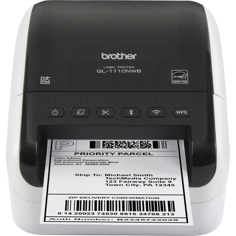 Brother QL-1110NWB Wide Format, Postage and Barcode Professional Thermal Monochrome Label Printer with Wireless Connectivity Brother