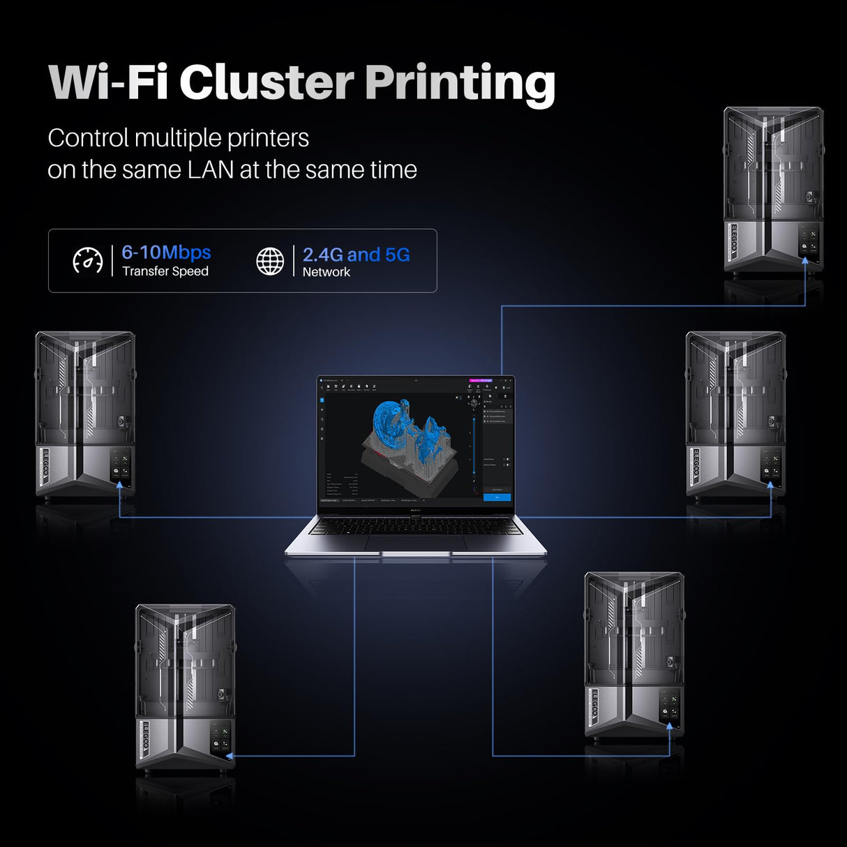 ELEGOO Saturn 4 Ultra 12K MSLA Resin 3D Printer, Smart Mechanical Sensor, Fast Printing Up to 150mm/h, AI Camera, WiFi Cluster Printing, Automatic Leveling, Large Printing Size 218.88*122.88*220mm³ ELEGOO