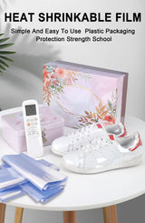 Heat Shrink Bag-Hoatai 12x18"Professional Grade Heat Shrink Wrap is Used to Store Wrap Embellished Items for Longer Life - Industrial Grade Shrink Wrap Bags Transparent and Odorless(100 Pcs) Hoatai