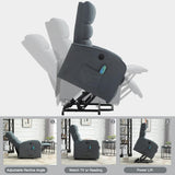 AVAWING Power Lift Massage Chair, Lift Recliner Chairs for Elderly, Electric Recliner W/Heat & Vibration, Linen Fabric Lift Chair with Side Pocket & USB Port for Living Room, Bedroom, Grey AVAWING
